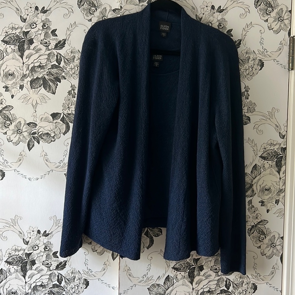 Eileen Fisher 100% Wool set PERFECT condition M tank, L cardi